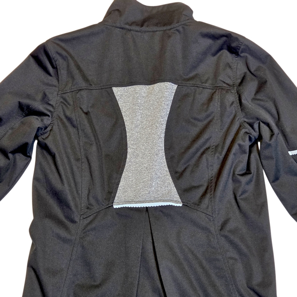Road Runner Sports Ruffle Zip Running Jacket Black Reflective Athletic Medium - Picture 13 of 14